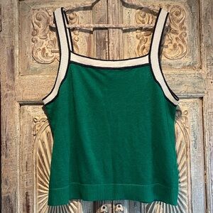 NWT Boden 100% Linen Sweater Tank US 20/22 Navy/White Trim